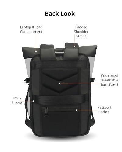 Image of CarryPro H25 MINI 30L Roll-Top Laptop & Travel Backpack | Fits up to 16-Inch Laptop | Removable Camera Box | Water-Repellent | For Work, Travel & Photography