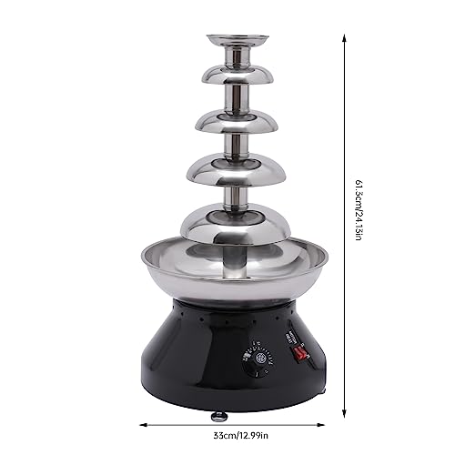Miniatura 2 de Fuente Eléctrica De Chocolate De 5 Niveles, De 230 W, De Acero Inoxidable, Para Fiestas, Hasta 7 Libras, Para Restaurantes Occidentales, Cenas, Bodas, Color Negro