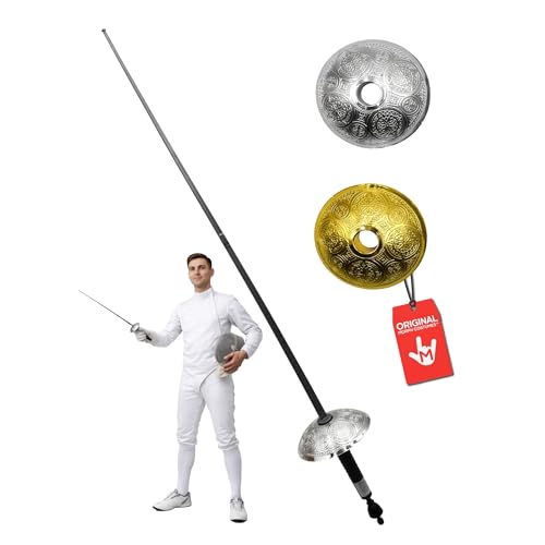 Morph 25" Plastic Silver Knight Fencing Foil Sword - Medieval Cosplay Rapier Musketeer- Adult Halloween Costume Accessory Prop, 25- Inch Long, Silver/Black