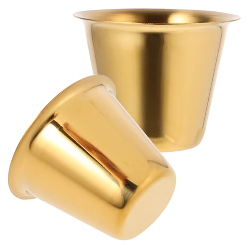HOLIDYOYO 2pcs Seasoning Dish Small Condiment Bowls Tasting Dishes Miniature Spice Dish Plates Soy Dishes Kitchen Utensil Simple Snack Plates Shot Cups Soy Sauce Dish Stainless Steel Silver