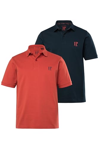 WHITELISTED Poloshirts, Basic, 2er-Pack, Piqué, Gekämmte Baumwolle Chemise, Rouge Brique, XXL Hommes