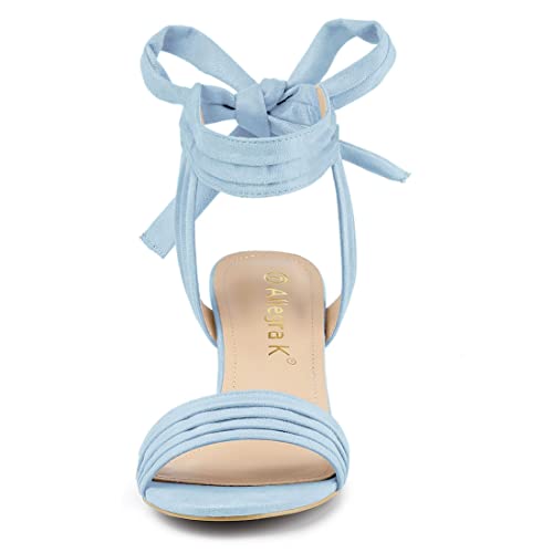 Image of Allegra K Women's Open Toe Ankle Tie Back Block Heels Sandals