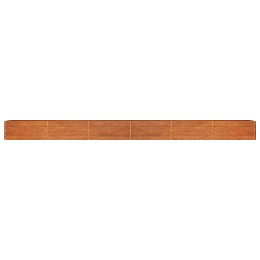 Jardinière surélevée en acier Corten - 600 x 80 x 45 cm - Résistant aux intempéries - Pour balcon, terrasse, plantes de jardin, robuste et durable