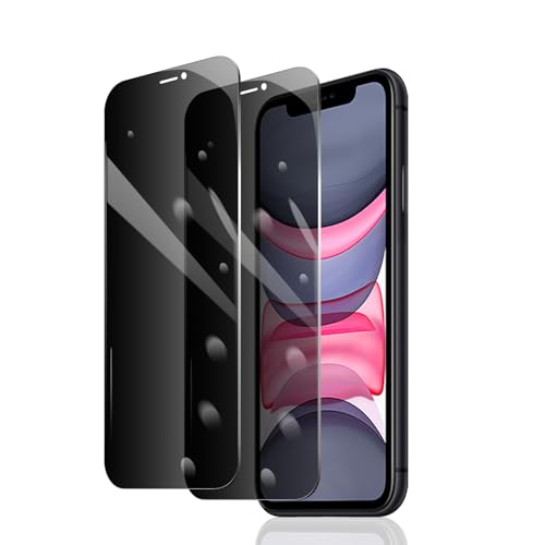 2 Stück Sichtschutz Schutzfolie für iPhone 11/iPhone XR Anti-Spy Panzer Schutz Glas Anti-Spionage Panzerfolie Display Sichtschutzfolie aus gehärtetem Glas Privacy Schutzglas Anti- Kratzer