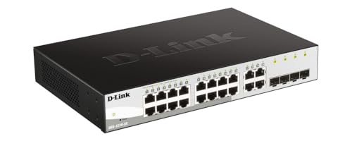 Switch Gigabit 16 puertos D-Link DGS-1210-20/E con 4 SFP y VLAN automatica 1U 3