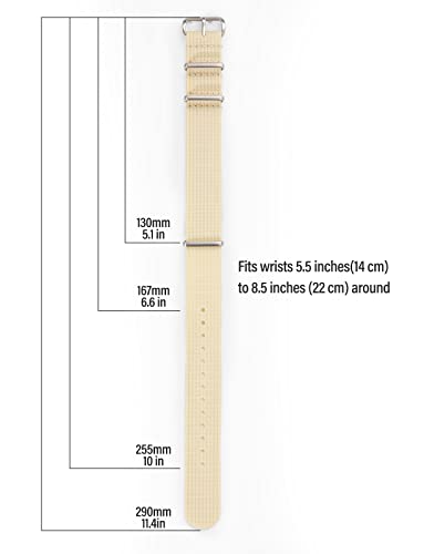 Image of TACTICAL FROG Nylon Watch Band 18mm 19 mm 20mm 22 mm 24 mm, Waterproof Military Watch Straps Replacement for Men Women, With Stainless Steel Buckle