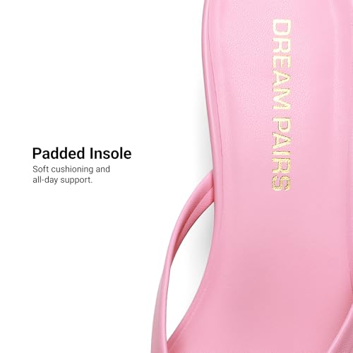 Image of DREAM PAIRS Kitten Heels for Women Flip Flop Low Heels Square Open Toe Sandals Thong 1.97 Inch Heeled Sandals for Summer Vacation