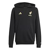 adidas Unisex-Kid's Mexico 2025 Hoodie, Black/Gold Metallic, Large