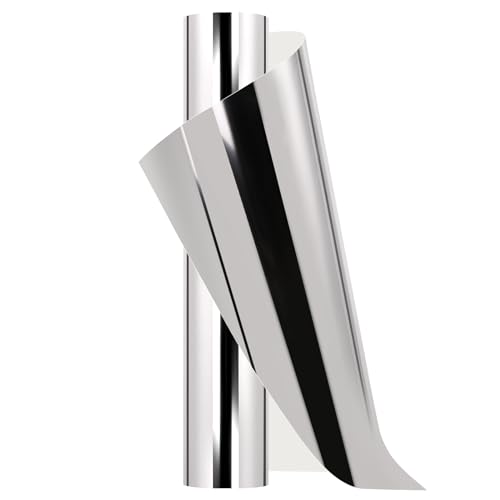 AHIJOY Heat Transfer Vinyl Silver Iron on Vinyl Metallic HTV 12' x12ft...