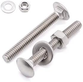 M12-1.75 x 40mm (5 Sets) Stainless Steel Carriage Bolt DIN603 with Hex Nut and Flat Washer, 304 Stainless Steel 18-8, by Glvaner