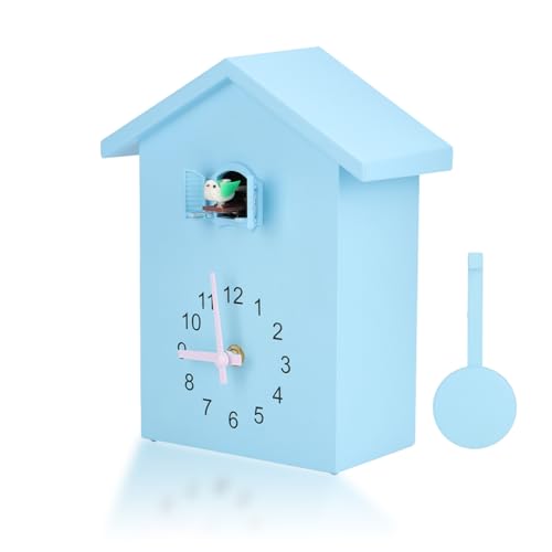 Coo Coo Clock, Bird Clock Sings on Hour Cuckoo Modern Wall with Sounds on Time Alarm Creative Pendulum Hanging Gifts for Kids Grandfather Home Living Room Kitchen Office Decoration