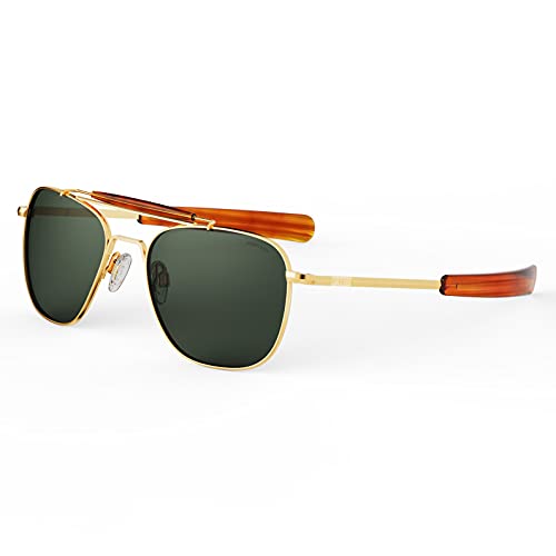 Image of Randolph Eyewear Aviator Sunglasses for Men & Women - Aviator II Non-Polarized & Polarized, 23k Gold UV Protection Sunglasses