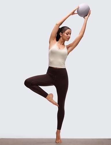 Image of CRZ YOGA Double Lined V Neck Cami Crop Tank Top | Yoga, Butterluxe Soft, Tight Fit, Racerback, Camisole Shirts for Women