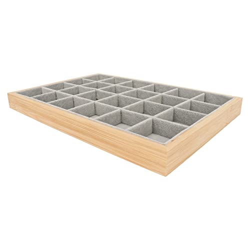 LONU Jewelry Display Tray, Jewelry Drawer Insert Lightweight 24 Grids for Bracelets for Trade Shows for Necklaces for Watches