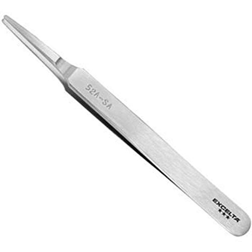 Stainless Steel Corrosion Resistant Tweezers with Flat Round Tips, 3 Star, 4-3/4"