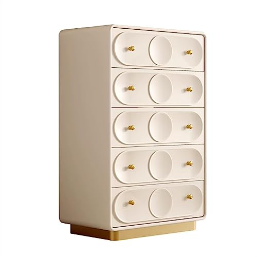 Cómodas Cajonera francesa con 5 cajones Dormitorio Tocador de almacenamiento Cajones altos de madera maciza Sala de estar Gabinete de entrada Gabinete de almacenamiento Organizador de almacenamiento
