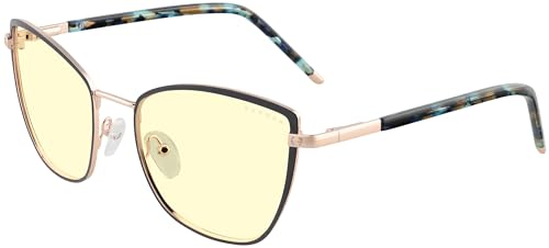 Image of GUNNAR Womens Computer Glasses - Erika Indigo Gold Amber Lens - Blue Light Blocking Anti Glare