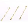 LANCHARMED 3 Pcs Necklace Extender, 925 Sterling Silver Extension for Jewelry Necklace Bracelet Anklet Extenders for Women Jewelry Making Chains 2 inch, Gold