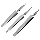 Orthodontic Bracket Removing Placing Self Holding Pliers, Forceps Tweezers 5' Medium Point Stainless Steel (3 pcs set)