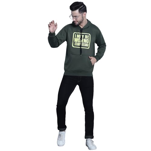 Image of Mack Jonney Printed Hooded Cotton Fleece Hoodie for Men-MACK32358
