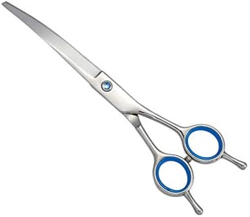 Mangostyle Cat Dog Curved Grooming Scissors, Stainless Steel Pet Hair Cutting Shears
