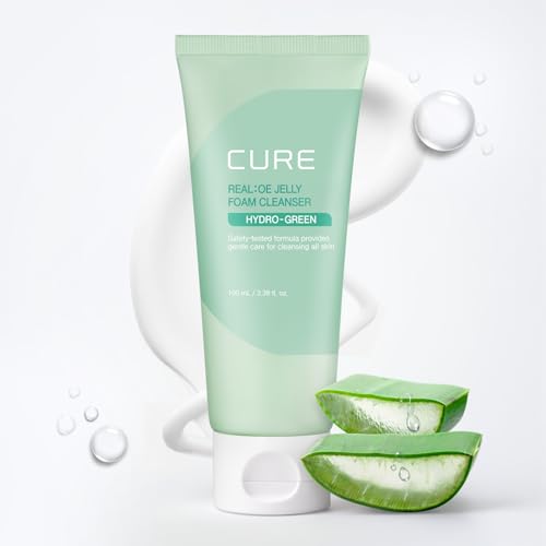 CURE Aloe Vera Foam Cleanser &ndash; Hydrating Gentle Korean Face Wash with Aloe & Centella for...