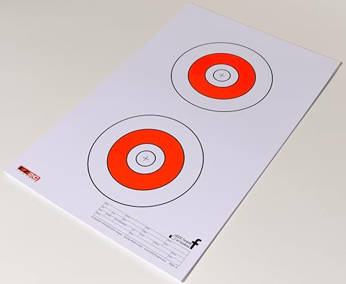 Made in USA Double Bulls-Eye EZ2C Targets Style 2 Paper Shooting Range TargetsShort or Long Range (25 Pack)