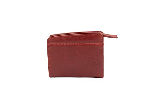 Briomhar Irish Celtic Leather Wallet for Women - Minimalist Credit Card Holder Bifold Slim Wallet - Made in Ireland - Red2
