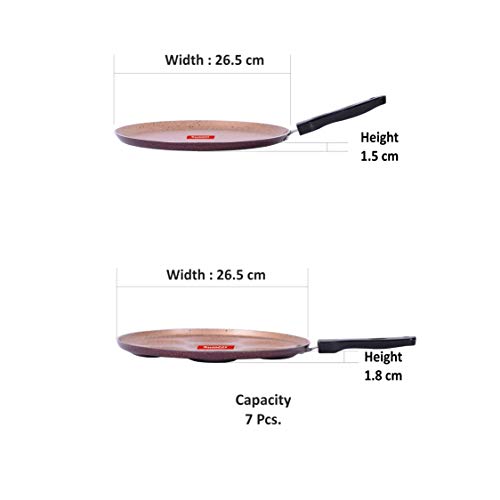 Image of Sumeet Nonstick Granite Finish 2 Pc VIYANA Cookware Set (Dosa Tawa - 26.5cm Dia + Multi Snack Maker - 7 Cavity - 26.5cm Dia)