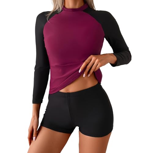 Maillot de bain deux pièces rashguard femme pour le surf et le paddle en mer