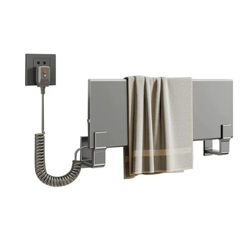 Secador de toallas vertical calefactable de aleación de aluminio de pared con botón a 55 °C 2