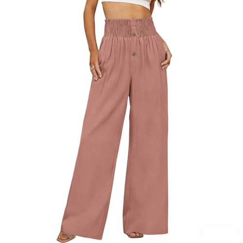 Pantalones de lino mujer de algodón informal primavera verano sueltos 4