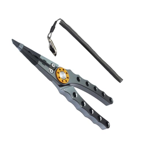 ifundom Alicates De Pesca con Mordazas Curvas Pinzas Señuelos Tijeras Pesca Cortador Línea Extractor Anzuelos con Cordón Antipérdida