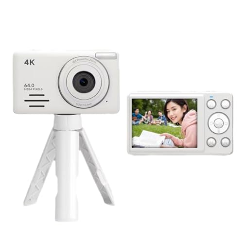 Appareil photo numérique 4K compact blanc avec vlogging 18x et écran HD