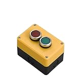 Emergency Stop Switch Button Switch Control Box Hand-held self Starting Button Waterproof Box Electrical Industrial Emergency Stop LA38(2Hole)