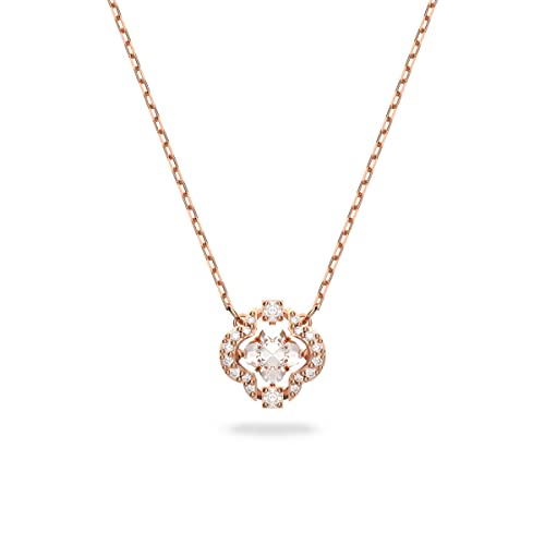 Swarovski Sparkling Dance necklace, White, Rose gold-tone plated