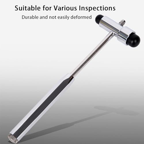 Trömner Neurologischer Reflexhammer mit Eingebautem Pinsel,Neuro Reflexhammer mit Doppel-Kunststoffkopf,Perkussions-Reflexhammer,Multifunktionaler Neurologischer Reflexdiagnosehammer,Schwarz