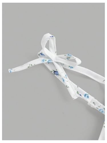 Verdusa Girl's Floral Layered Ruffle Short Cami Dress Bow Spaghetti Strap Holiday Dress4