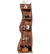 Little Tree Modern 5-Tier Wall Corner Bookshelf for Small Spaces