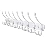 Dseap Coat Rack Wall Mount - 29.5” Long 8-Tri-Hooks Heavy Duty Coat Hanger Rail Wall Hooks for Hangi
