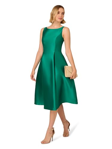 Image of Adrianna Papell Women's Sleeveless Tea Length Dress Vivid Emerald 14