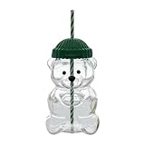 Generisch Juice Bear Bottle Trinkbecher, 2025 Bear Tea Cup,Bär Tee Saft Trinken Kaffee Flasche Tasse - 590 ml Bären-Trinkbecher, ergonomischer Bärenbecher für Espresso Milchtee Saft (Bär)