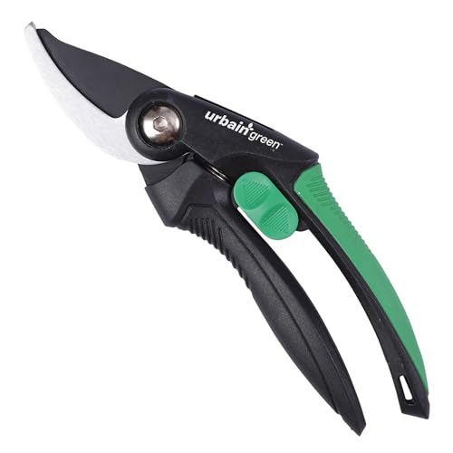 Image of Heavy-Duty Bypass Pruning Shears for Home Gardening by Sharpex High Carbon Steel Blade with Teflon Coating Secateurs with Smart Abs Lock for Safety (Black)