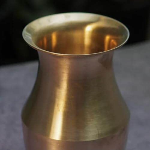 Image of Ambi Elegant Traditional Pure 100% Kansa Parsi Lota -Tumbler /Glass 450ml | Traditional Luxury Karwa Chauth Kalash Lota for Decor Mandir and Kitchen Use | Perfect for Gift | Aesthetic