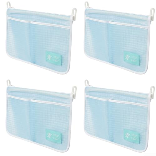 Floweringbeter Organizador de malla para puerta de refrigerador, juego de 4 piezas para colgar para almacenar aperitivos, pajitas y objetos pequeños para mantener el espacio ordenado de la cocina