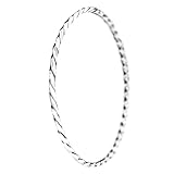 Merdia S925 Sterling Silver Solid Twisted Bangle Bracelet for Women and Ladies 6.3cm