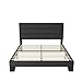 Allewie Queen Size Platform Bed Frame with Fabric Upholstered Headboard and Wooden Slats Support, Fully Upholstered Mattress Foundation/No Box Spring Needed/Easy Assembly, Dark Grey