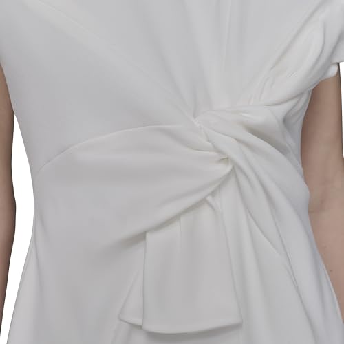 Image of Karl Lagerfeld Women's Crew Neck Twist Front Scuba Crepe Dress