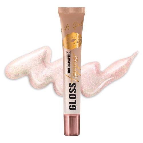 L.A. Girl Gloss Topper in Spark of Romance holographic rose gold — the budget shimmer pick