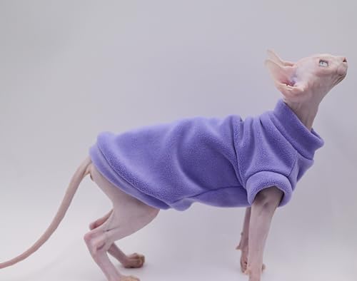 Roupas de gato sem pelos outono/inverno quente de lã super macia stretch roupas para gatos Sphynx, D